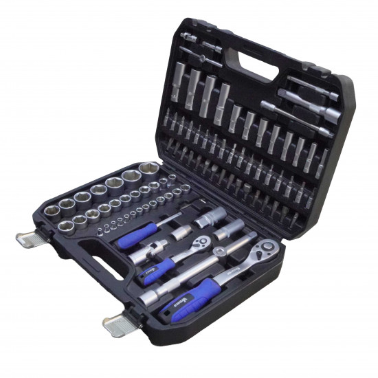 VTOOLS 94 PC 1/2 and 1/4 Inch Impact Socket and Spanner Tool Set