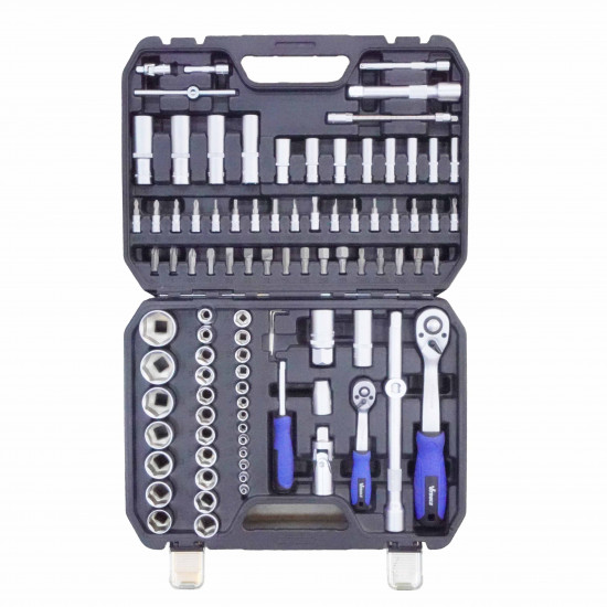 VTOOLS 94 PC 1/2 and 1/4 Inch Impact Socket and Spanner Tool Set