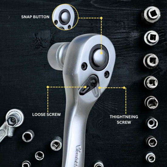 VTOOLS 171 Pcs 1/2, 1/4, and 3/8 Inch Impact Socket Tool Set