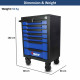 VTOOLS 27-Inch 7-Drawer Tool Cabinet with Central Lock