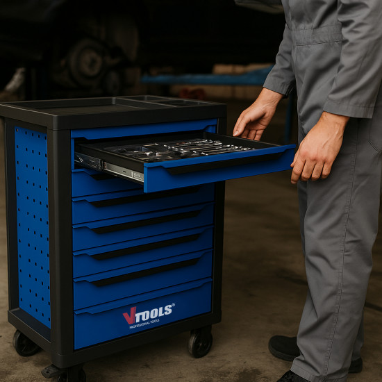 VTOOLS 27-Inch 7-Drawer Tool Cabinet with Central Lock