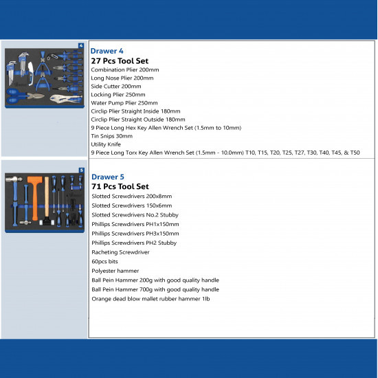 VTOOLS 389Pcs Heavy-Duty Tool Cabinet with 7 Drawers