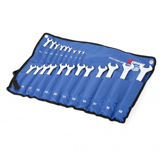 21PCS Flat Combination Wrench Set, 6mm to 22mm