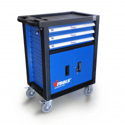 VTOOLS Roller Cabinet with 3-Drawer and ABS Plastic Top