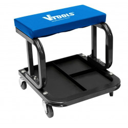 VTOOLS Rolling Garage Creeper with Padded Seat & Tool Tray