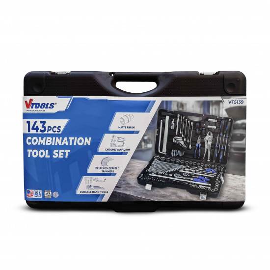 VTOOLS 143 PCS Mechanics Tool Set with Socket Wrench Kit