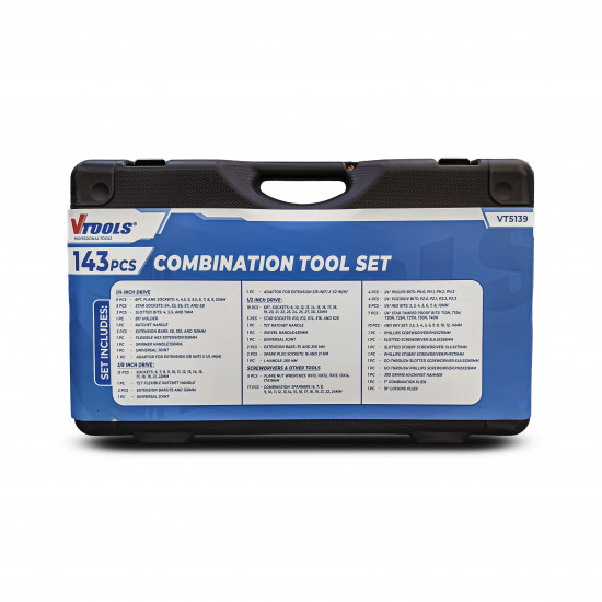 VTOOLS 143 PCS Mechanics Tool Set with Socket Wrench Kit