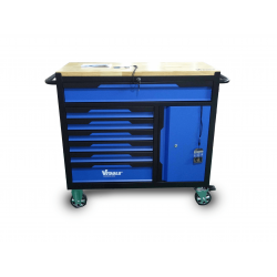 VTOOLS 42 Inch Rolling Tool Cabinet with Wood Worktop