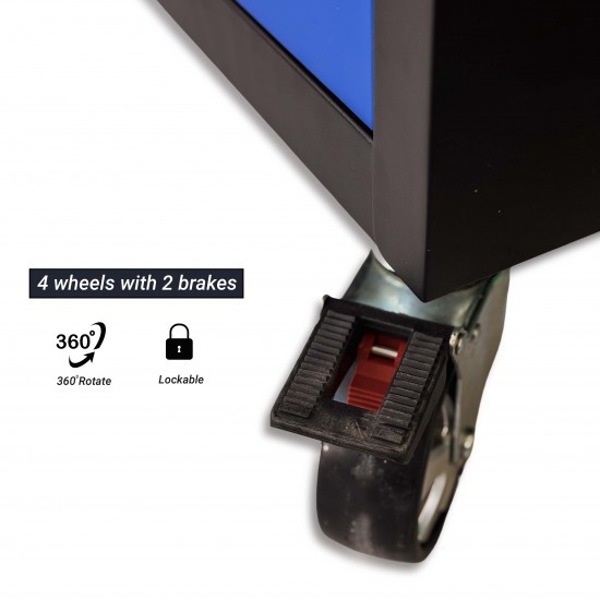VTOOLS 42 Inch Rolling Tool Cabinet with Wood Worktop