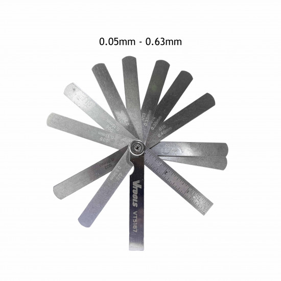 VTOOLS 15 Blade Metric Feeler Gauge