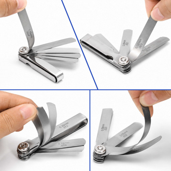 VTOOLS 15 Blade Metric Feeler Gauge