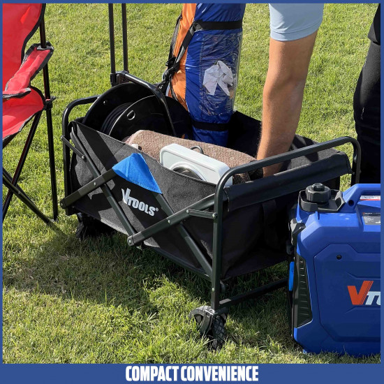 VTOOLS Foldable Utility Wagon trolley Cart