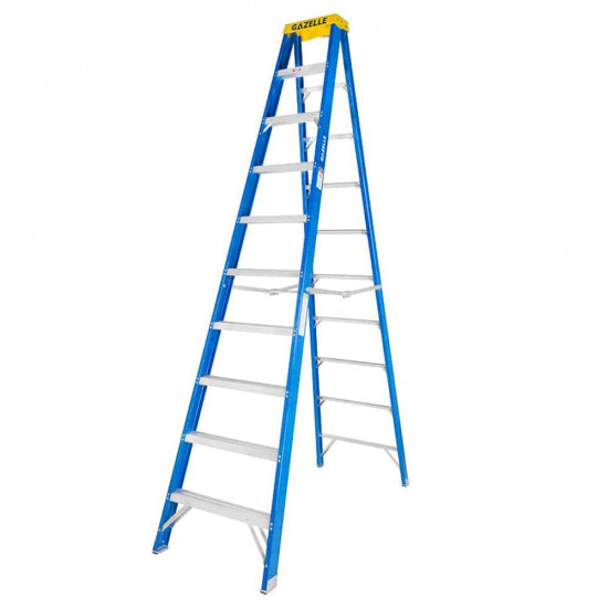 10 Ft. Fiberglass Step Ladder for working height up to 14 Ft.