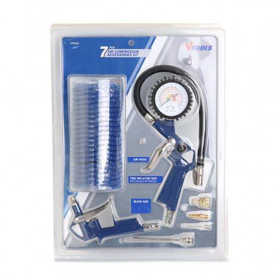 thumbnail image 2 of 3-Piece Air Compressor Accessory Kit: Recoil Hose, Inflator Tool, And Duster Gun – Portable 2 of 6