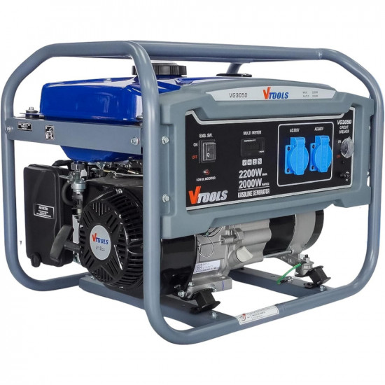 VTOOLS 2200 Watt Petrol Powered Portable Generator with 10Hrs Run Time