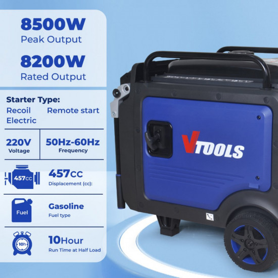 VTOOLS 8500W Portable Silent Generator 