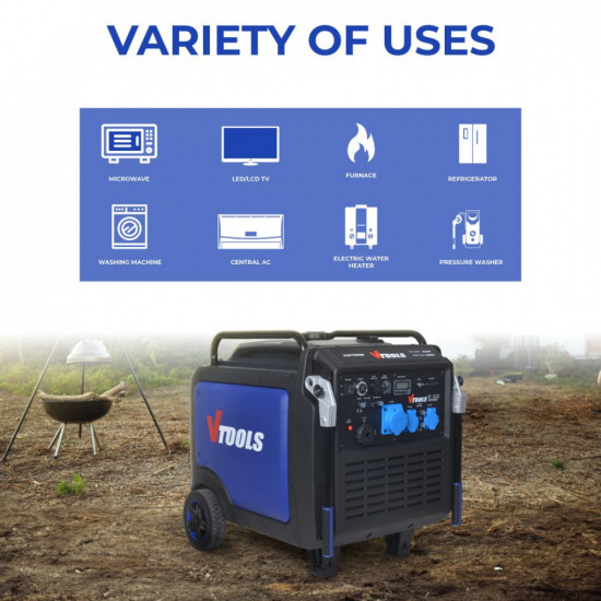 VTOOLS 8500W Portable Silent Generator 