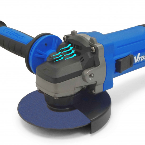 VTOOLS 1100W 115mm Professional Angle Grinder with Adjustable Speed