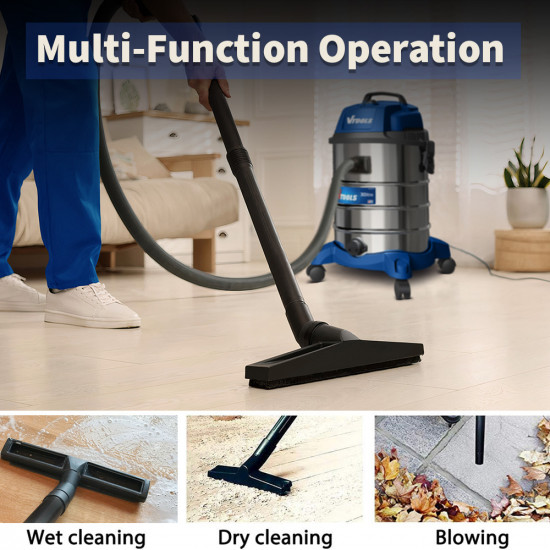 VTOOLS 1200W 30L Vacuum Cleaner with Blowing Function, Single Motor