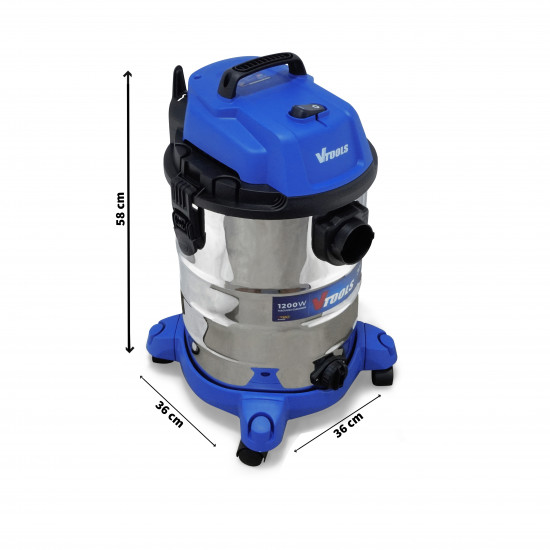 VTOOLS 1200W 30L Vacuum Cleaner with Blowing Function, Single Motor