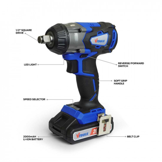 20V Cordless Impact Wrench With Brushless Motor