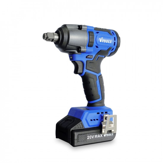 VTOOLS 20V Brushless Impact Wrench, 1/2 Inch Cordless Electric Impact Gun, High Torque 400Nm, 3 Variables Speed, 1600 Up to 2600 RPM, with 2Pcs 2.0A Li-ion Battery