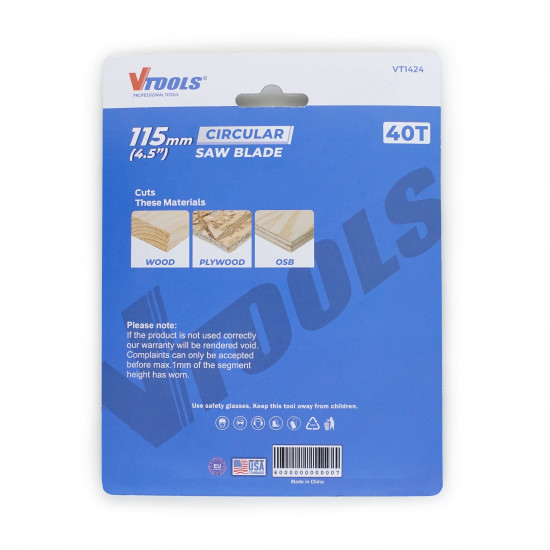115mm 40T Circular Saw Blade for Wood, Plywood, and OSB Cutting