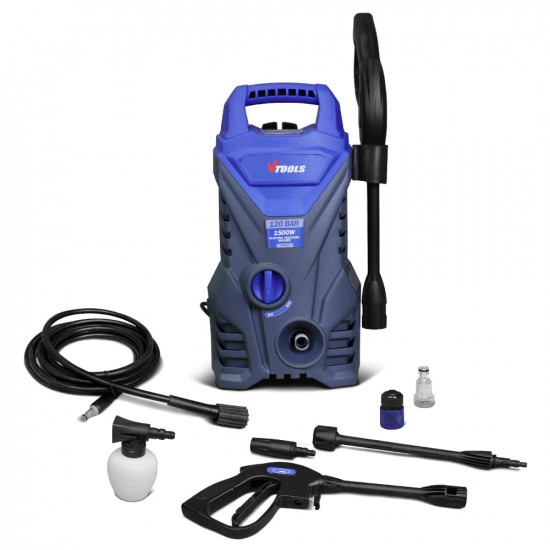 VTOOLS 1500W 120Bar Corded Electric Pressure Washer With 5 Meter Hose