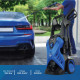 VTOOLS 150 Bar Electric Pressure Washer With 2 Wheels,5 Meter Hose and Soap Dispenser