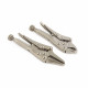 2PCS Mini 4-Inch Curved & Long Nose Locking Pliers