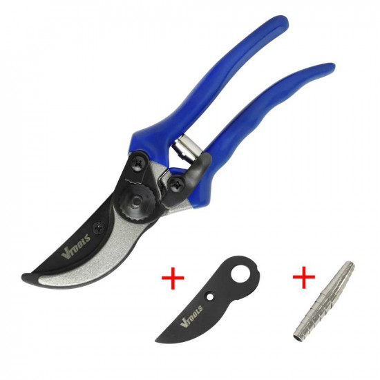 215mm Bypass Pruning Shears With Extra Blade & Compression Spring