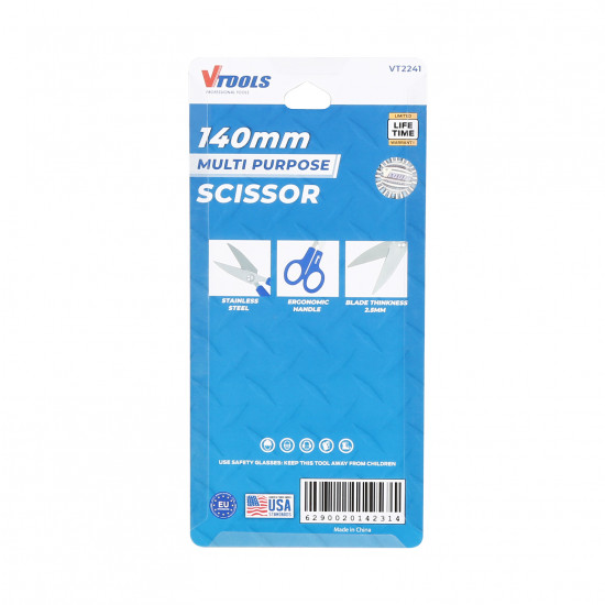 140MM Multi-Purpose Scissor with ABS Handle, Stainless Steel Blade Scissor with Comfort Grip