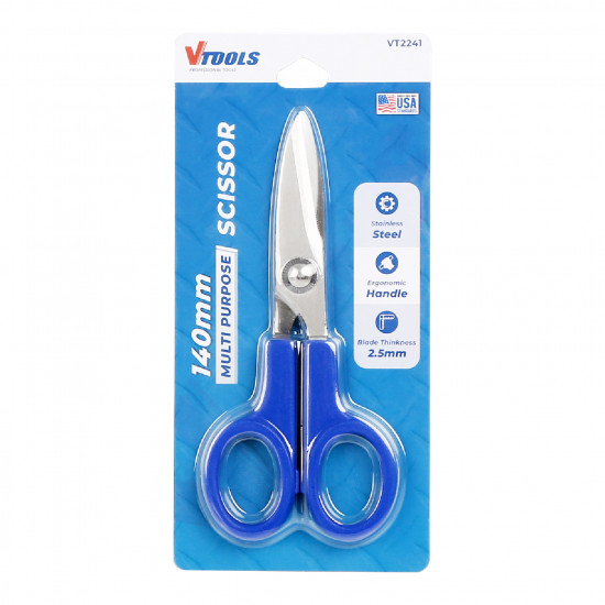 140MM Multi-Purpose Scissor with ABS Handle, Stainless Steel Blade Scissor with Comfort Grip