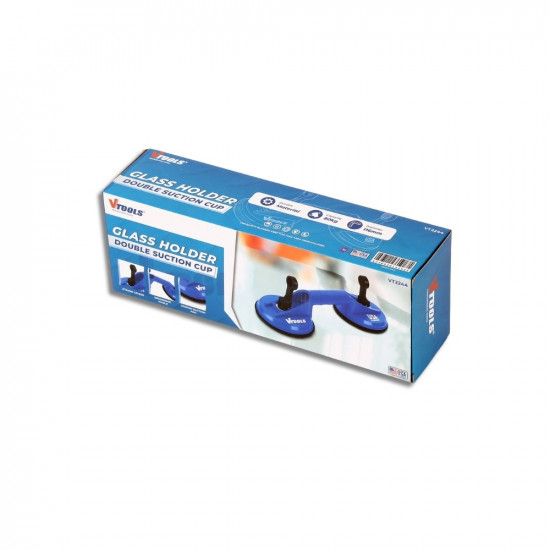 VTOOLS Heavy Duty Glass Lifter, Double Suction Cup 80 kg 116 mm Rubber