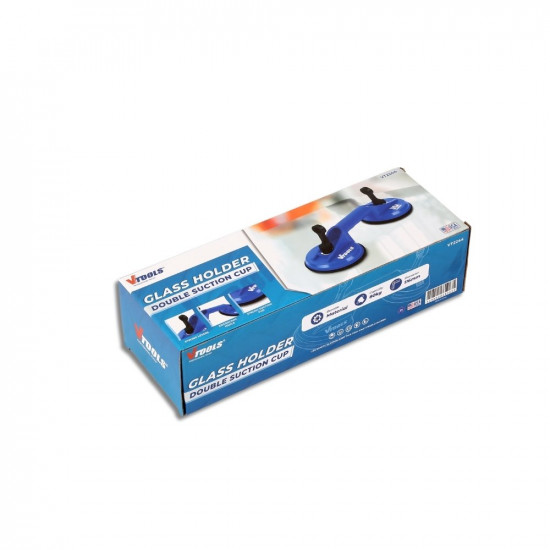 VTOOLS Heavy Duty Glass Lifter, Double Suction Cup 80 kg 116 mm Rubber