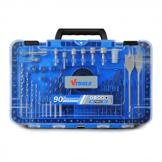 VTOOLS 90 Piece Drill & Screwdriver Bit Set