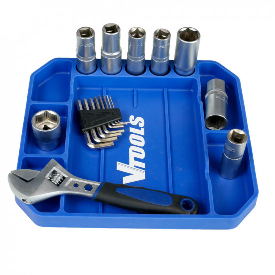 VTOOLS Premium Quality Non Slip Semi Rigid Rubber Tool Tray and Organizer (Medium)