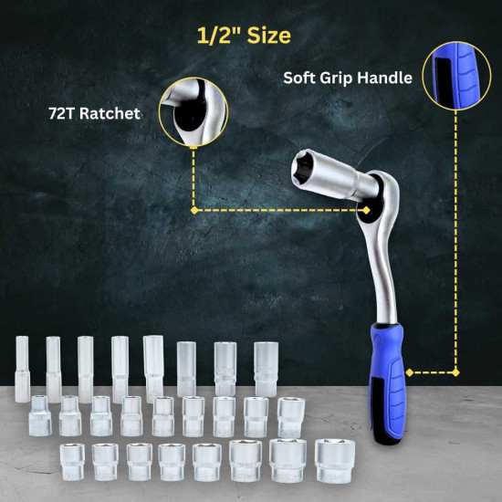 94 PC 1/2 & 1/4 Impact Socket & Spanner Tool Set