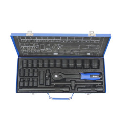 26 PC 1/2" Master Drive CRV Impact Socket Set With Black Finish