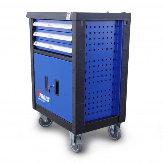 VTOOLS Roller Cabinet with 3-Drawer and ABS Plastic Top