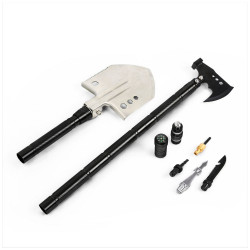VTOOLS 9 In 1 Survival Shovel with Axe, Multifunctional Tactical Folding Shovel