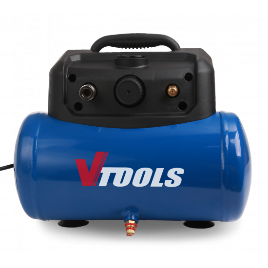 VTOOLS 6 Liter Portable Air Compressor with 1.5 HP Motor