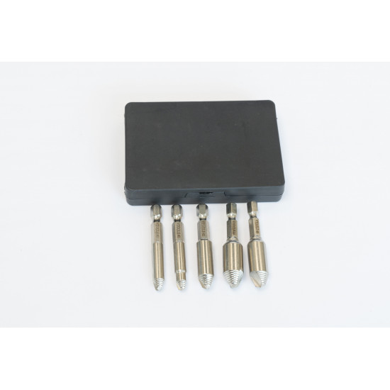 VTOOLS 5pcs Damaged Screw Remover Set with Plastic Casing