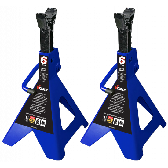 VTOOLS Adjustable Six Ton Car Jack Stand 2 pc Set